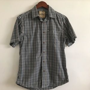 Outdoorlife real blue plaid short sleeve dress shirt size S